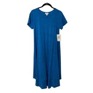 LuLaRoe Carly Swing dress XXS 0 00 relaxed fit Heather blue solid color cotton